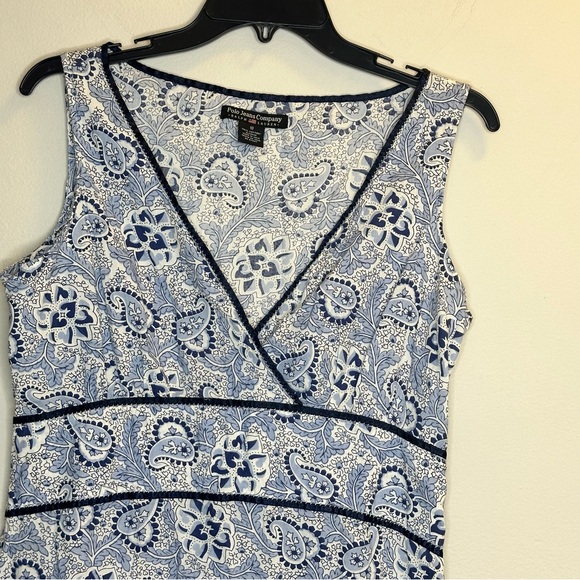 POLO JEANS RALPH LAUREN Dress 10 Cotton Paisley Floral Bandana Print Blue - Picture 9 of 9